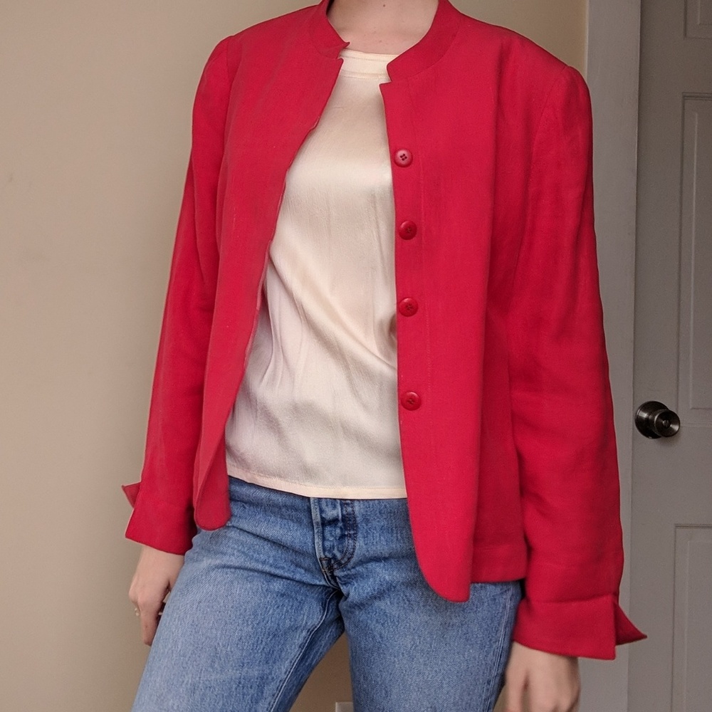 Cherry red vintage Armani blazer jacket